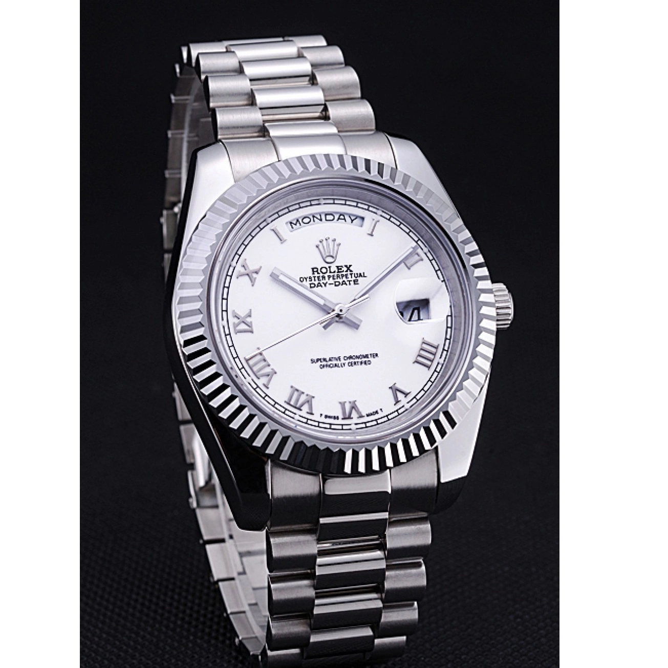 Aaa replica watch 622547 Day-Date White Steel Stainless Rolex Dial Bracelet 0519